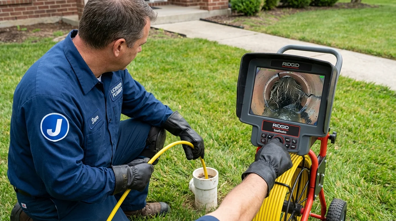 Sewer camera inspection being performed by Johns Plumbing LLC in Eunice